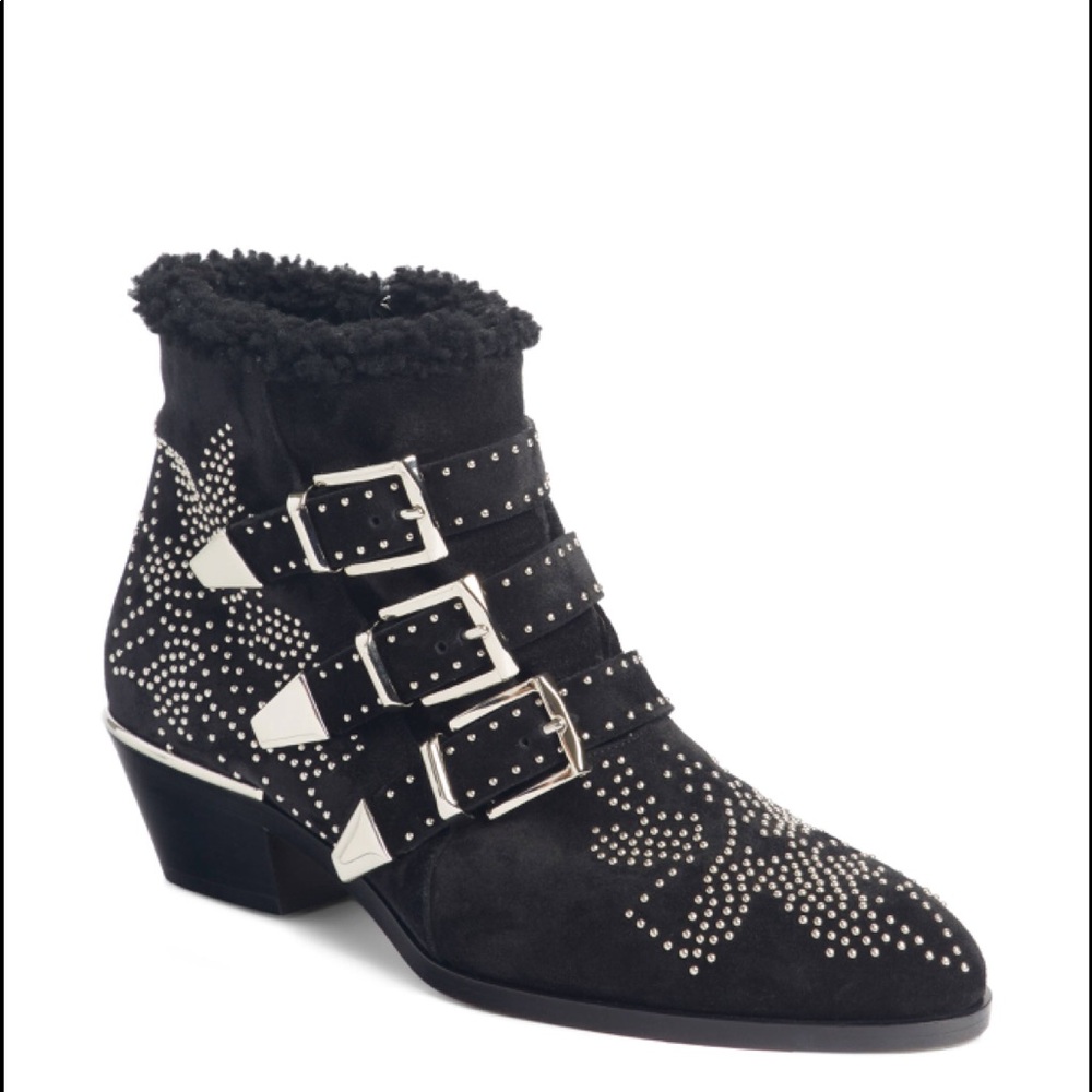 Chloe Susanna studded fur lined boots